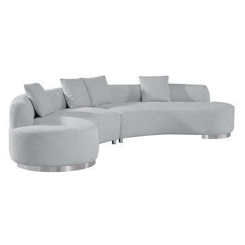 Sofá Contemporáneo Brickell Gris Bouclé: Diseño Orgánico, Comodidad Moderna, Estilo Escultórico