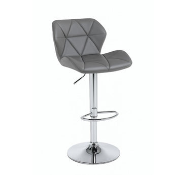 Elegante Taburete de Bar Diamante Gris Moderno Altura Ajustable Diseño Lujoso