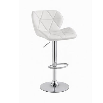 Elegante Taburete de Bar Diamante Blanco Moderno Altura Ajustable Cocina Comedor