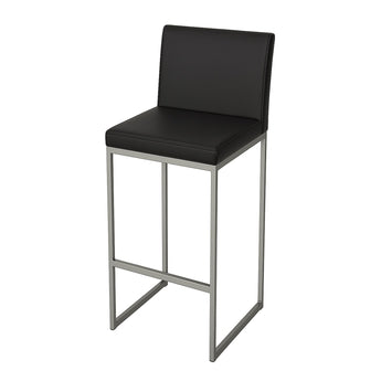 Taburete de Bar DIX Negro Moderno Ajustable con Respaldo Cómodo