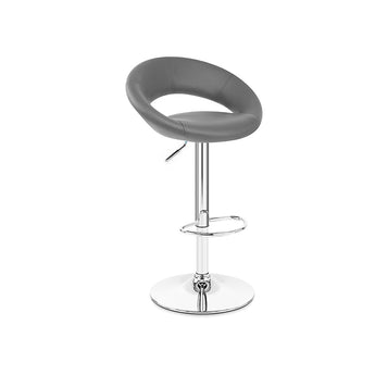 Elegante Taburete de Bar Donut Gris Moderno, Ergonómico y Cómodo para Cocina