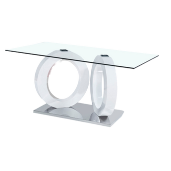 Mesa de Comedor Moderna DT6113 con Base MDF y Cristal Templado Resistente