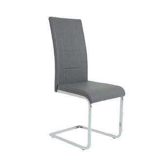 Silla de Comedor Eliane Moderna Gris Tapizada Confortable y Elegante