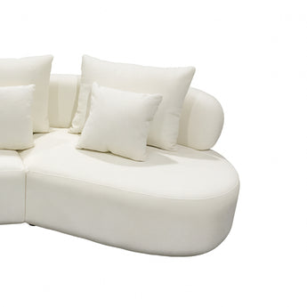 Sofá Seccional Curvo Grace Beige: Elegancia Moderna, Lujo, Diseño Escultural Confortable