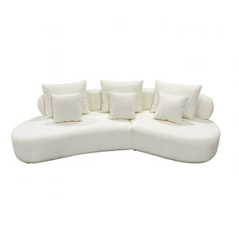 Sofá Seccional Curvo Grace Beige: Elegancia Moderna, Lujo, Diseño Escultural Confortable