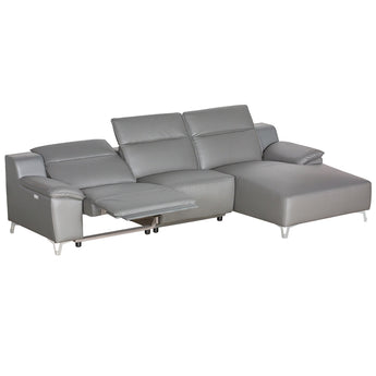 Seccional Melanie Gris Moderno con Reclinable Eléctrico, Lujo y Comodidad