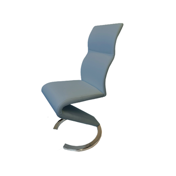 Silla Comedor Nube Moderna Gris con Base Zig-Zag Metálica Elegante