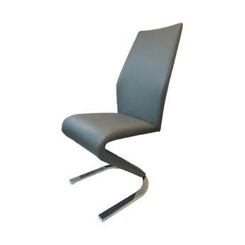Silla Comedor Serenity Gris: Diseño Moderno, Patrón Zig-Zag, Base Esculpida, Elegancia Chic