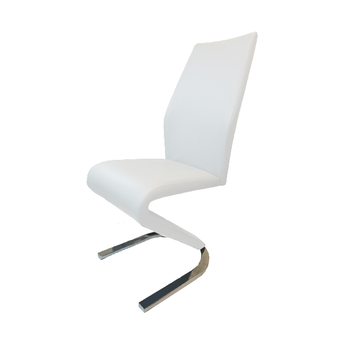 Silla de Comedor Serenity Blanca Moderna Diseño Chic Patrón Zig-Zag Base Herradura
