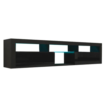 Soporte de TV Flotante Moderno Negro con Iluminación LED Integrada